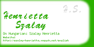 henrietta szalay business card